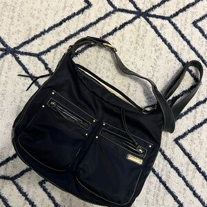 Storksak Emily Black Nylon and leather Baby Bag